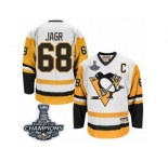 Men's CCM Pittsburgh Penguins #68 Jaromir Jagr Premier White Throwback 2017 Stanley Cup Champions NHL Jersey