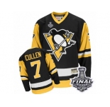 Men's CCM Pittsburgh Penguins #7 Matt Cullen Authentic Black Throwback 2017 Stanley Cup Final NHL Jersey