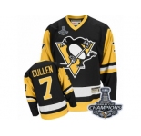 Men's CCM Pittsburgh Penguins #7 Matt Cullen Premier Black Throwback 2017 Stanley Cup Champions NHL Jersey