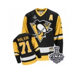 Men's CCM Pittsburgh Penguins #71 Evgeni Malkin Authentic Black Throwback 2017 Stanley Cup Final NHL Jersey