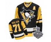 Men's CCM Pittsburgh Penguins #71 Evgeni Malkin Authentic Black Throwback 2017 Stanley Cup Final NHL Jersey