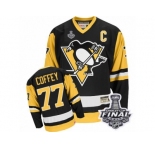 Men's CCM Pittsburgh Penguins #77 Paul Coffey Authentic Black Throwback 2017 Stanley Cup Final NHL Jersey