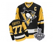 Men's CCM Pittsburgh Penguins #77 Paul Coffey Authentic Black Throwback 2017 Stanley Cup Final NHL Jersey
