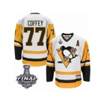 Men's CCM Pittsburgh Penguins #77 Paul Coffey Authentic White Throwback 2017 Stanley Cup Final NHL Jersey