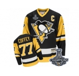 Men's CCM Pittsburgh Penguins #77 Paul Coffey Premier Black Throwback 2017 Stanley Cup Champions NHL Jersey