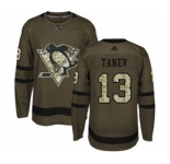 Men's Penguins #13 Brandon Tanev Green Salute to Service Stitched Hockey Jersey