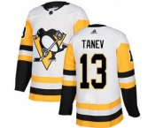 Men's Penguins #13 Brandon Tanev White Road Authentic Stitched Hockey Jersey