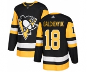 Men's Penguins #18 Alex Galchenyuk Black Home Stitched Hockey Jersey