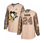 Men's Penguins #24 Dominik Kahun Camo Authentic 2017 Veterans Day Stitched Hockey Jersey