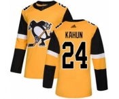 Men's Penguins #24 Dominik Kahun Gold Alternate Authentic Stitched Hockey Jersey