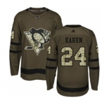 Men's Penguins #24 Dominik Kahun Green Salute to Service Stitched Hockey Jersey
