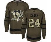Men's Penguins #24 Dominik Kahun Green Salute to Service Stitched Hockey Jersey