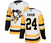 Men's Penguins #24 Dominik Kahun White Road Authentic Stitched Hockey Jersey
