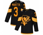 Men's Penguins #3 Olli Maatta Black 2019 Stadium Series Stitched Hockey Jersey