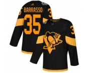 Men's Penguins #35 Tom Barrasso Black 2019 Stadium Series Stitched Hockey Jersey