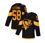 Men's Penguins #58 Kris Letang Black 2019 Stadium Series Stitched Hockey Jersey