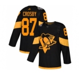 Men's Penguins #87 Sidney Crosby Black 2019 Stadium Series Stitched Hockey Jersey