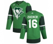 Men's Pittsburgh Penguins #16 Jason Zucker 2020 St. Patrick's Day Stitched Hockey Jersey Green