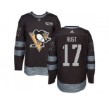 Men's Pittsburgh Penguins #17 Bryan Rust Black 1917-2017 100th Anniversary Stitched NHL Jersey