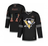Men's Pittsburgh Penguins #17 Bryan Rust Black USA Flag Limited Hockey Jersey