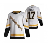 Men's Pittsburgh Penguins #17 Bryan Rust White 2020-21 Reverse Retro Alternate Hockey Jersey