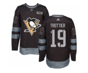 Men's Pittsburgh Penguins #19 Bryan Trottier Black 1917-2017 100th Anniversary Stitched NHL Jersey