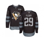 Men's Pittsburgh Penguins #29 Andre Fleury Black 1917-2017 100th Anniversary Stitched NHL Jersey