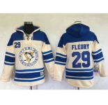 Men's Pittsburgh Penguins #29 Andre Fleury Cream Sawyer Hooded Sweatshirt Stitched NHL Jersey