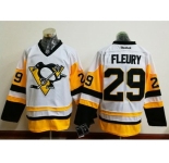 Men's Pittsburgh Penguins #29 Andre Fleury White New Away Stitched NHL Jersey