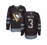 Men's Pittsburgh Penguins #3 Olli Maatta Black 1917-2017 100th Anniversary Stitched NHL Jersey