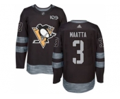 Men's Pittsburgh Penguins #3 Olli Maatta Black 1917-2017 100th Anniversary Stitched NHL Jersey