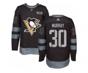 Men's Pittsburgh Penguins #30 Matt Murray Black 1917-2017 100th Anniversary Stitched NHL Jersey