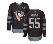 Men's Pittsburgh Penguins #55 Larry Murphy Black 1917-2017 100th Anniversary Stitched NHL Jersey