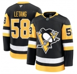 Men's Pittsburgh Penguins #58 Kris Letang Black 2024-25 Home Stitched Hockey Jersey