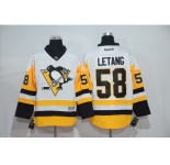 Men's Pittsburgh Penguins #58 Kris Letang White New Away Stitched NHL Jersey
