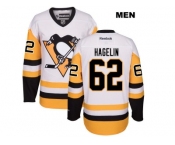 Men's Pittsburgh Penguins #62 Carl Hagelin Reebok White Away Premier Player Jersey