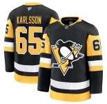 Men's Pittsburgh Penguins #65 Erik Karlsson Black 2024-25 Home Stitched Hockey Jersey