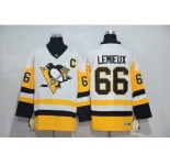 Men's Pittsburgh Penguins #66 Mario Lemieux White New Away Stitched NHL Jersey