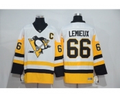 Men's Pittsburgh Penguins #66 Mario Lemieux White New Away Stitched NHL Jersey