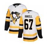 Men's Pittsburgh Penguins #67 Rickard Rakell White Road Authentic Stitched NHL Jersey