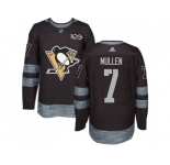 Men's Pittsburgh Penguins #7 Joe Mullen Black 1917-2017 100th Anniversary Stitched NHL Jersey