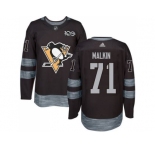 Men's Pittsburgh Penguins #71 Evgeni Malkin Black 1917-2017 100th Anniversary Stitched NHL Jersey