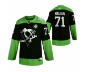 Men's Pittsburgh Penguins #71 Evgeni Malkin Green Hockey Fight nCoV Limited Hockey Jersey