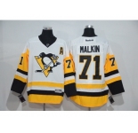 Men's Pittsburgh Penguins #71 Evgeni Malkin White New Away Stitched NHL Jersey