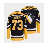 Men's Pittsburgh Penguins #73 Pierre-Olivier Joseph Black 2022 Reverse Retro Stitched Jersey