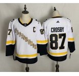 Men's Pittsburgh Penguins #87 Sidney Crosby Authentic White 2021 New Hockey Jersey