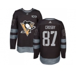 Men's Pittsburgh Penguins #87 Sidney Crosby Black 1917-2017 100th Anniversary Stitched NHL Jersey