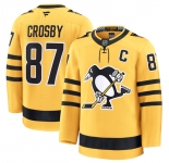 Men's Pittsburgh Penguins #87 Sidney Crosby Gold 2025 Alternate Stitched Hockey Jersey