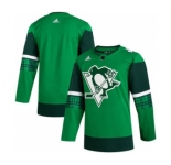 Men's Pittsburgh Penguins Blank 2020 St. Patrick's Day Stitched Hockey Jersey Green