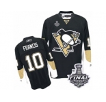 Men's Reebok Pittsburgh Penguins #10 Ron Francis Authentic Black Home 2017 Stanley Cup Final NHL Jersey